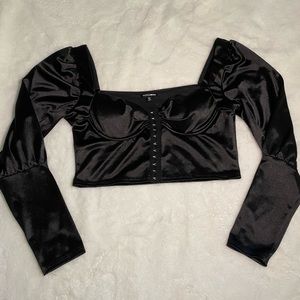 FASHION NOVA Ruched Satin Top Sz: XL